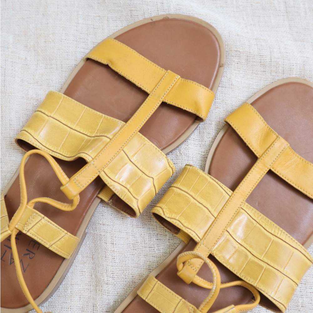 Naturalizer Fayee Yellow Tie Sandals - Picture 12 of 13